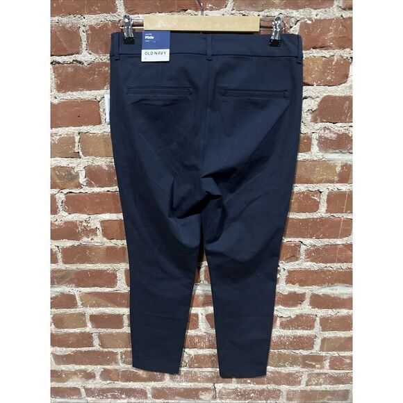 Old Navy Sz 8 Womens High Rise Pixie Chino Pants Navy Blue Stretch Pockets NWT - Picture 3 of 4